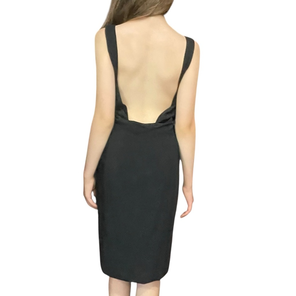 Love Moschino Black Shift Dress Drape Open Back Size ‎ 6 cocktail Party Evening - Picture 11 of 16